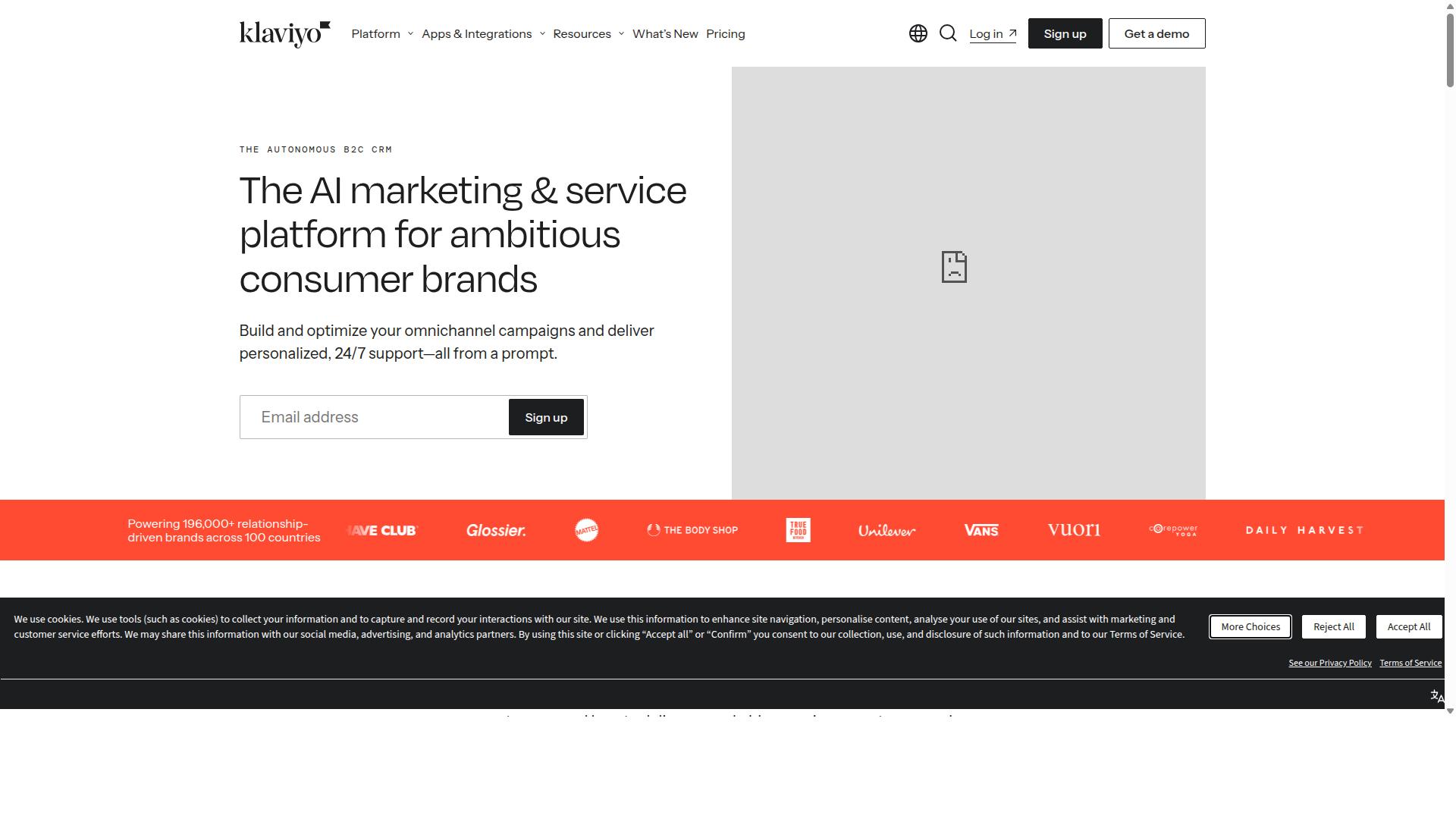 Klaviyo website